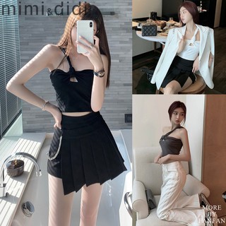 mimi&amp;didi 28020 เสื้อผ้าผู้หญิง สายเดียว เซ็กซี่ สไตล์เกาหลีทรงเกาะอกเซ็กซี่