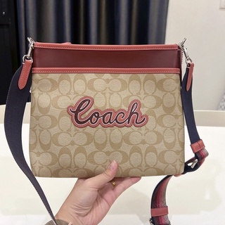 👑ผ่อน0%แท้100%👑 กระเป๋าสะพาย FILE CROSSBODY IN SIGNATURE CANVAS WITH COACH PRINT (COACH F72896)