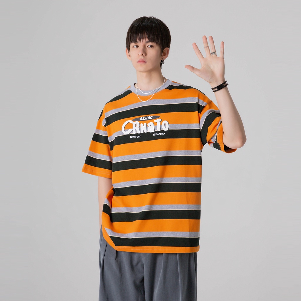 Man.shop เสื้อยืดลายทางสีสันสดใส ใส่เป็นคู่กับแฟน หรือใส่เป็นแก๊งก็ดูดีดูมีสไตล์ไม่มีเอ้าท์