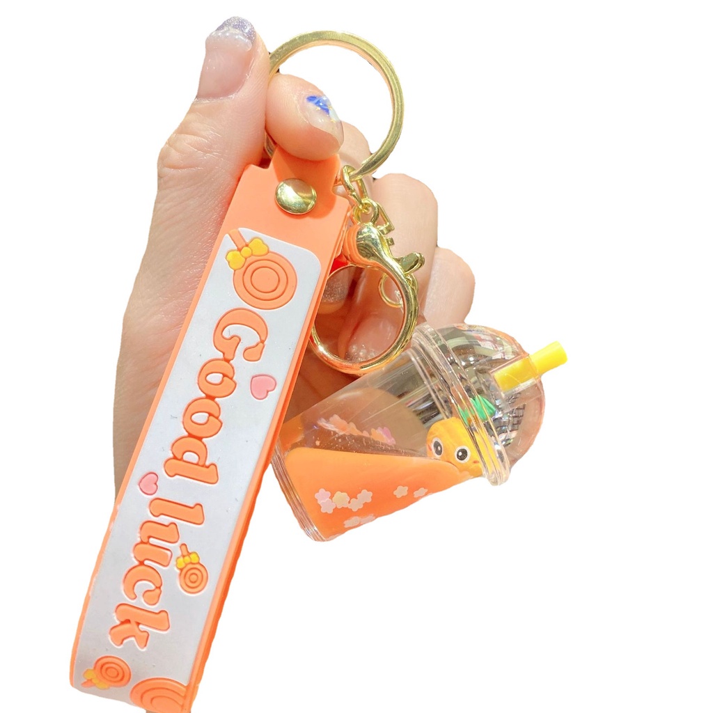 พวงกุญแจ จี้ขวดนม รูปสตรอเบอร์รี่ สับปะรด แบบสร้างสรรค์