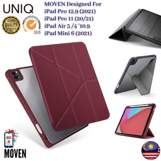 Uniq MOVEN iPad Pro 11 12.9 / Mini 6 Air 5 4 2021 2020 เคสฝาพับ ป้องกัน ไมโครบีล สมาร์ท หนัง TPU ขาตั้ง กันกระแทก