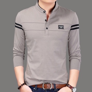 เสื้อโปโล แขนยาว ทรงสลิม Polo Shirt สี Navy