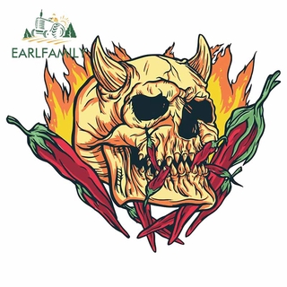 Earlfamily สติกเกอร์ ลายอนิเมะ Devil Skull Horror Trunk ขนาด 13 ซม. x 10.6 ซม. สําหรับติดตกแต่งตู้เย็น รถยนต์