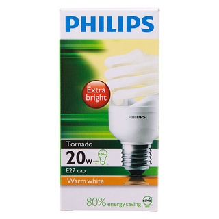 ฟิลิปส์หลอดทอร์นาโดวอร์มไวท์ 20วัตต์ Philips Tornado Bulb Warm White 20W