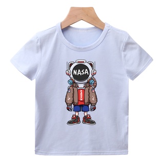 ใหม่เสื้อยืดลําลองสําหรับเด็กแขนสั้นพิมพ์ลายการ์ตูน Astronaut