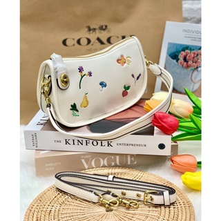 กระเป๋าหิ้ว//สะพายข้างได้ หนังแท้ COACH C2766 SWINGER WITH GARDEN EMBROIDERY