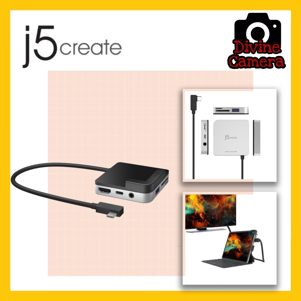 J5 แท่นชาร์จ USB-C เป็น 4K 60 Hz HDMI สําหรับ i&gt;Pad Pro Perfect for i&gt;Pad Pro 11 นิ้ว และ 12.9 นิ้ว JCD612