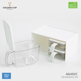 GOLDEN CUP ชุดเครื่องปรุง รุ่น AG492C (white) ขนาด13.5x21x11cm.