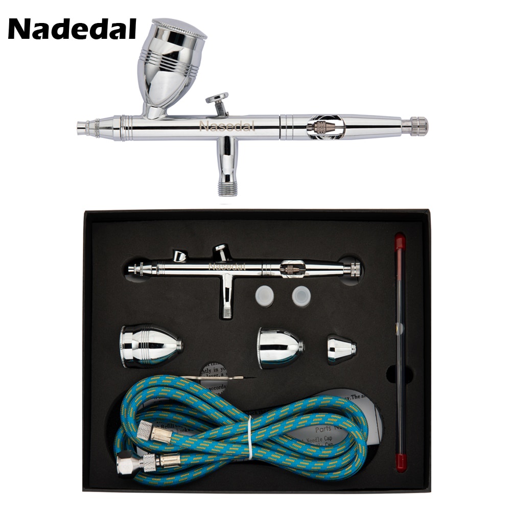 Nasedal Dual-action Airbrush 0.3 มม.0.5 มม.0.8 มม.หัวฉีด Air แปรงสําหรับรถยนต์รองเท้าภาพวาดเค้กตกแต่ง Air แปรงสเปรย์ NT-183