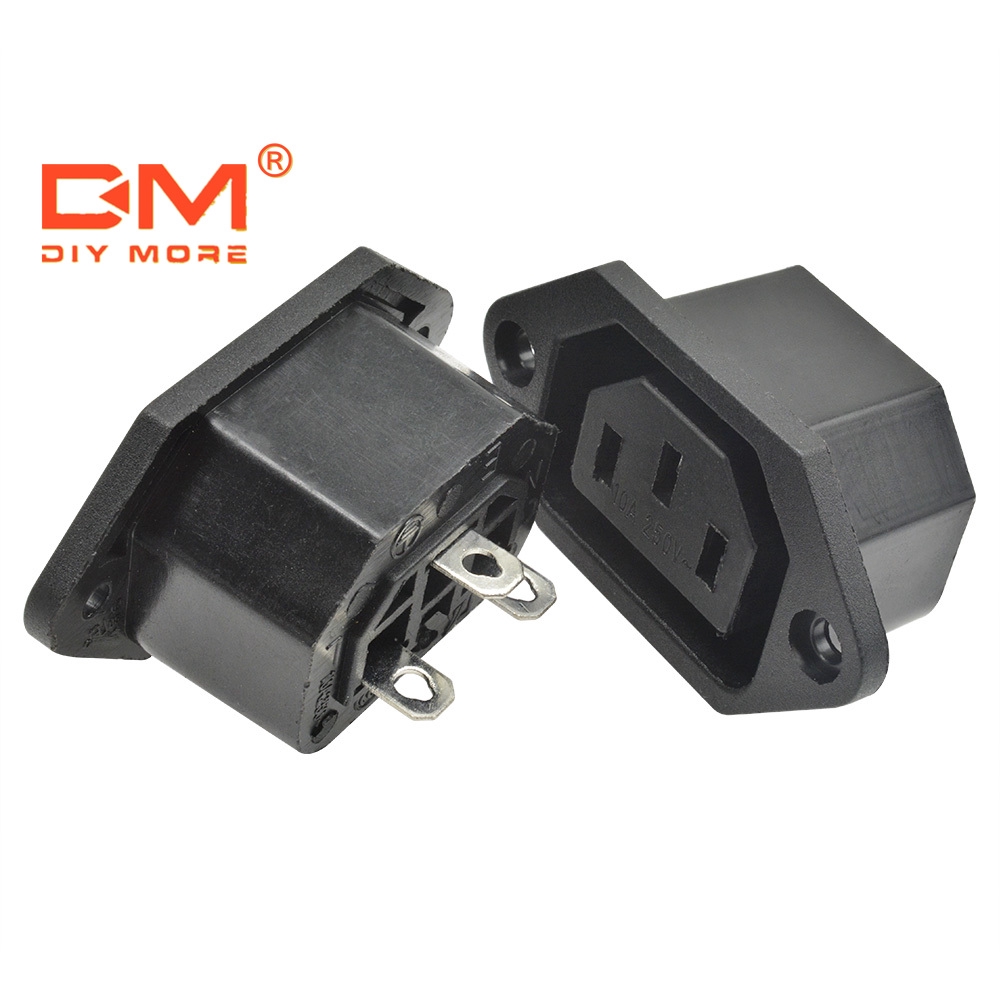 DIYMORE AC 250V 10A ตัวเมีย เชื่อมต่อ ปลั๊กไฟอะแดปเตอร์ซ็อกเก็ตสายไฟ IEC 320 C13