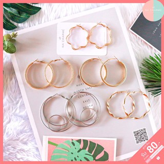 Earring Hoop🔥ต่างหูห่วงเกลียว หลายแบบ❤มีแบบหนีบ ดารา🌺 ใส่เยอะมากๆ