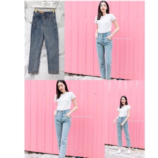 Jeansแฟชั่นเกาหลีขายาวพร้อมส่ง