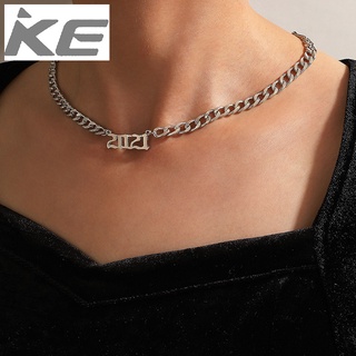 Hip Hop Necklace Digital Chain Single Necklace Geometric Simple Clavicle Chain for girls for