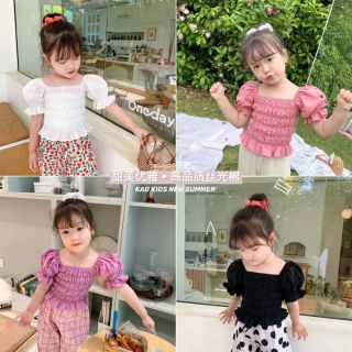 เสื้อเด็ก เสื้อคอเหลี่ยมแขนตุ๊กตา