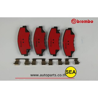 ผ้าเบรกหน้า (Brake Pad) BREMBO รุ่น Ceramic สำหรับ HONDA CIVIC FC FK 1.5 Turbo, 1.8 Vtec ปี 16- รหัส P28035C (1 ชุด)