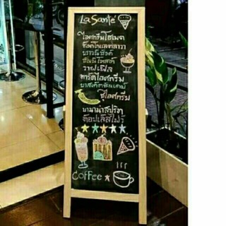 กระดานดำ ป้ายเขียน ป้ายเขียนเมนู ป้ายเมนู ป้ายร้านกาแฟ ป้ายสูง 115 cm