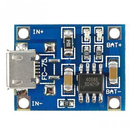 โมดูลแหล่งจ่ายไฟและชาร์จแบต 3.7v, TP4056 1A Li-ion lithium Battery Charging Module – Micro USB