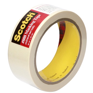 🔥The Best!! SCOTCH เทปกระดาษกาวย่น รุ่น XT002077680 ขนาด 36 มม. x 25 หลา สีขาว Adhesives &amp; Tapes