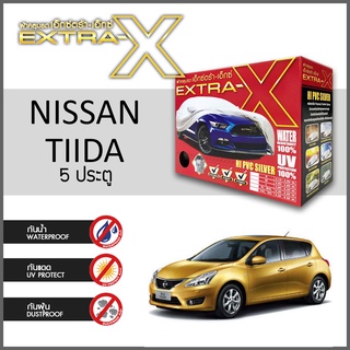 ผ้าคลุมรถ ส่งฟรี NISSAN TIIDA 5 ประตู ตรงรุ่น กล่องEXTRA-X ผ้าHI-PVC อย่างดีหนาพิเศษ ป้องกันแดด ป้องกันฝน ป้องกันฝุ่น