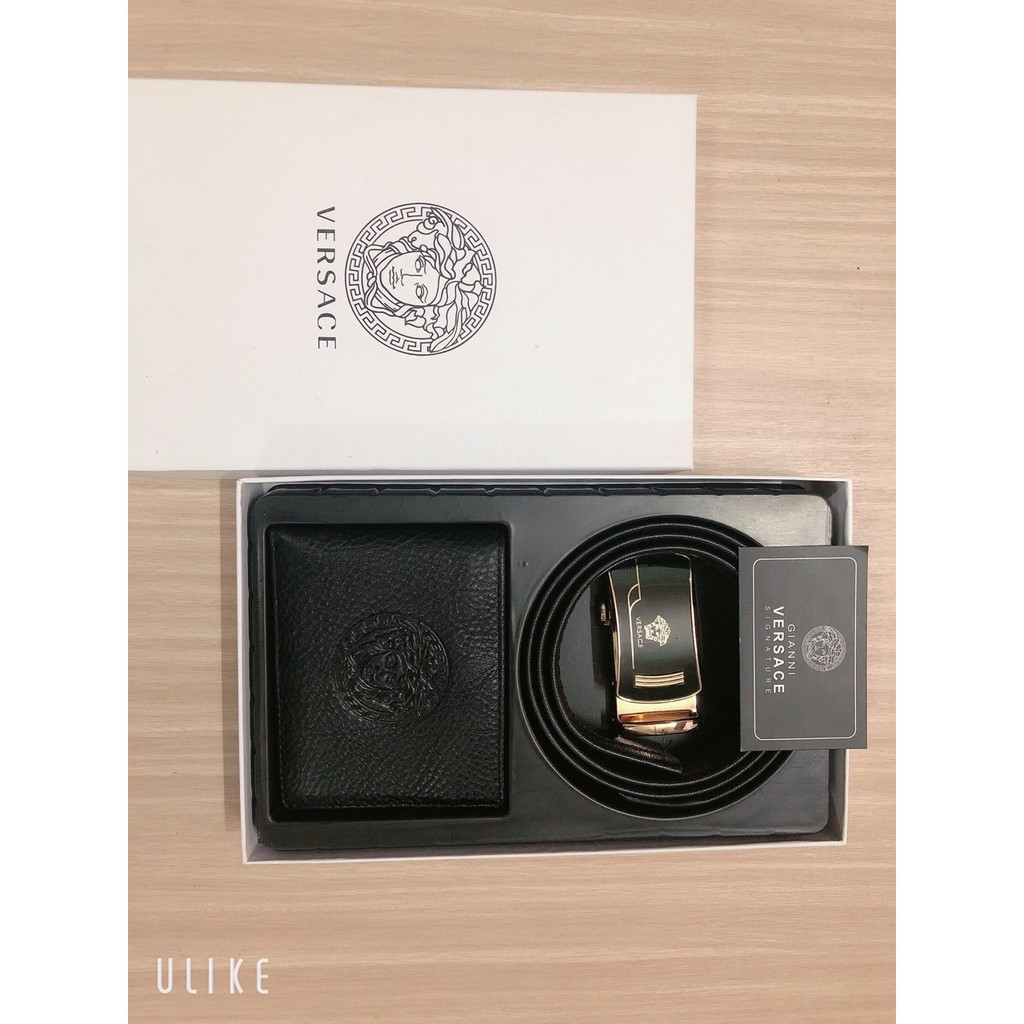 Vesace Fullbox Wallet + Belt Set Gift for Men (แถมถุงกระดาษ Polite) by Huyen Bag