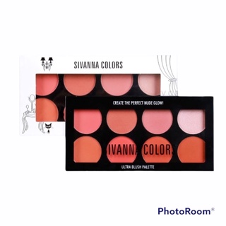 บลัชออน ปัดแก้ม SIVANNA COLORS HF319 Ultra Blush Palette บลัชออน สิวันนา 8 สี พร้อม ไฮไลท์ เฉดดิ้ง