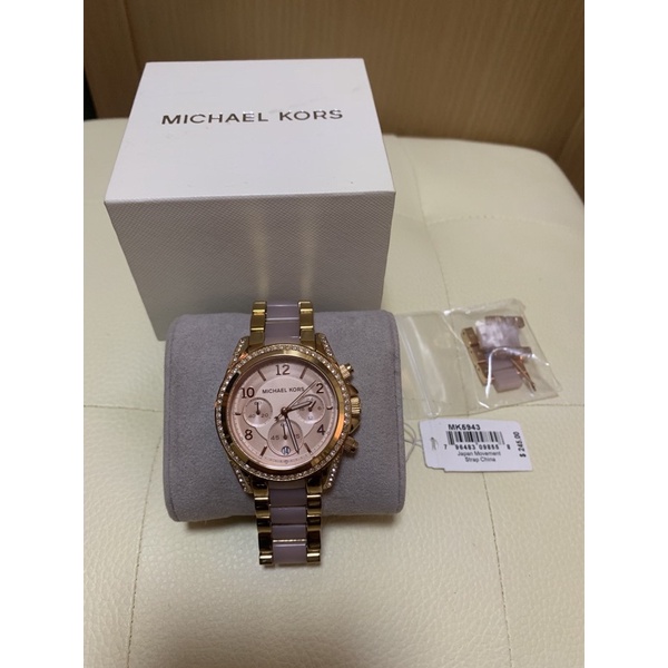 ⛳️used⛳️MK5943 Blair Rose Gold Glitz Chronograph Watch   นาฬิกาข้อมือผู้หญิง Michael Kors.แท้ MK5943