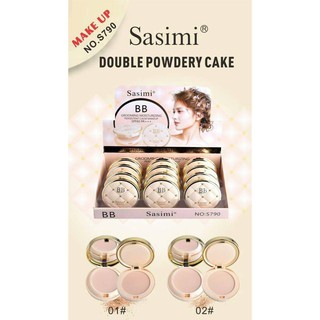 ✨Sasimi แป้ง BB Powder  ✨ แป้งตลับ 2ชั้น แป้งพัฟ ผสม รองพื้น SPF60PA++