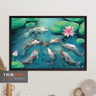 กรอบภาพปลาคาร์ป 8 ตัว 8 Koi Fish