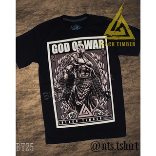 BT 25 God Of War เสื้อยืด สีดำ BT Black Timber T-Shirt ผ้าคอตตอน สกรีนลายแน่น S M L XL XXL