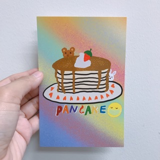 Postcard ขนาด 4x6” ลาย Rainbow Pancake (ออกแบบเองจ้า) พร้อมส่ง