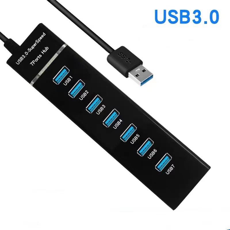 สินค้าแนะนำ USB HUB 3.0 5Gbps 7 Ports Micro USB 3.0 HUB USB Splitter Adapter Super Speed High Quality Computer Peripherals Black ฐานเสาฟลายชีท HDMI cable USB ชุดน้ำมัน การ์ดรีดเดอร์อะแดปเตอร์