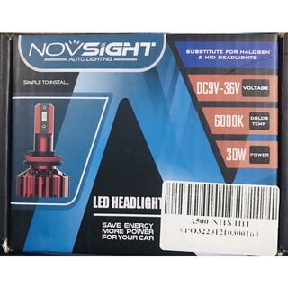 หลอดไฟหน้ารถยนต์ ไฟตัดหมอกรถยนต์ Novsight H11 60W 10000Lm LED 6000K