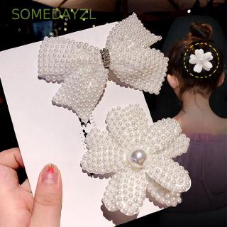 SOMEDAYZL Layers Butterfly Bow Knot Barrette Pearl Hair Bows