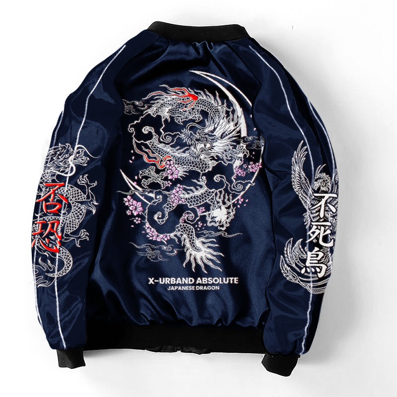 X Urband Absolute เสื้อแจ็คเก็ต Sukajan Kurode Ryu ใหม่ล่าสุด A194