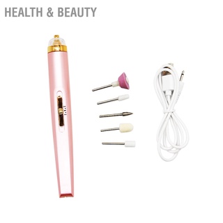 Health &amp; Beauty 5 In 1 เครื่องเจียรเล็บไฟฟ้า แบบพกพา ชาร์จ Usb พร้อมไฟ Led