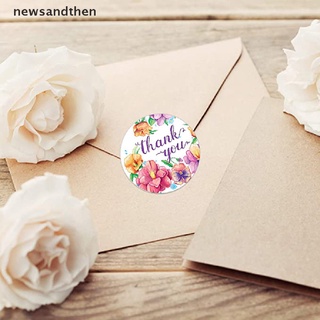 Newsandthen 500 ชิ้น / ม้วน ดอกไม้ สติกเกอร์ Thank You สําหรับซีล สติกเกอร์ฉลากขนม ใหม่