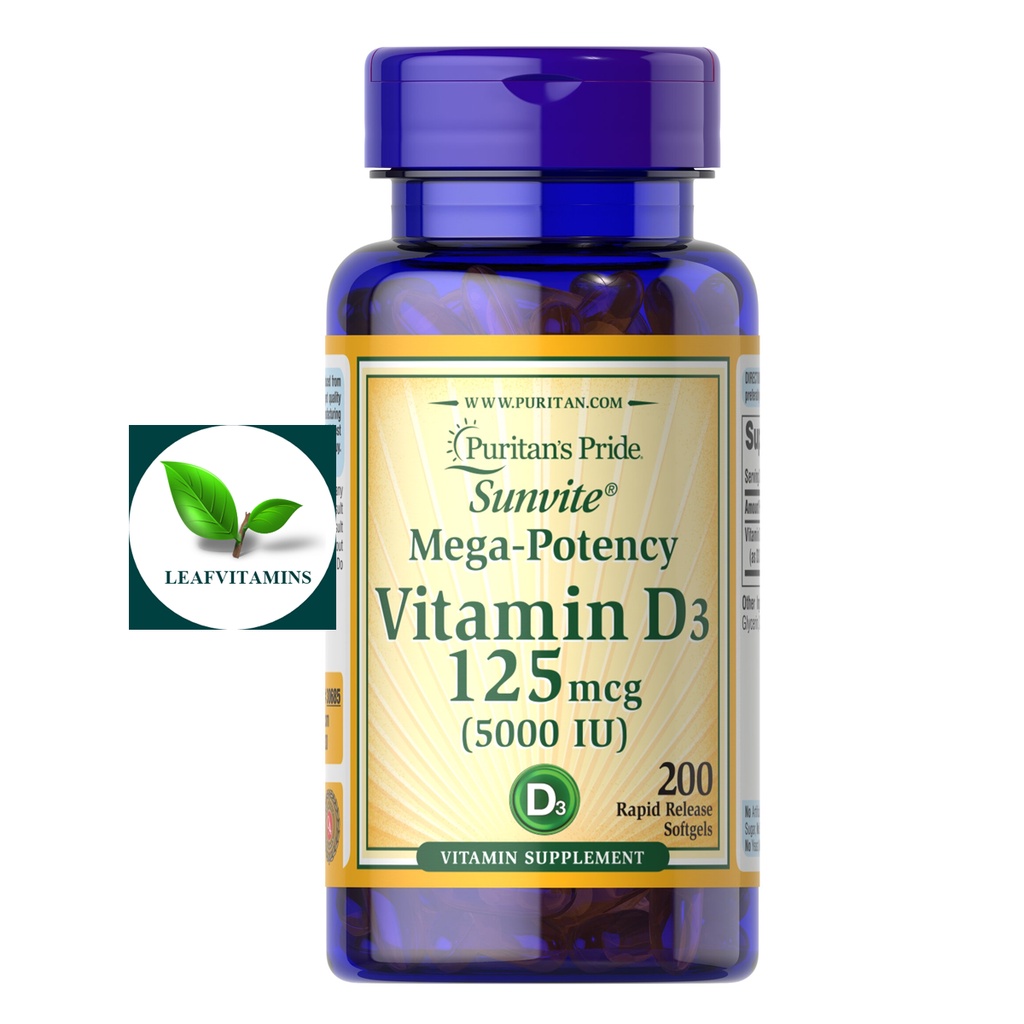 Puritan's Pride Vitamin D3 5000 IU / 200 Softgels