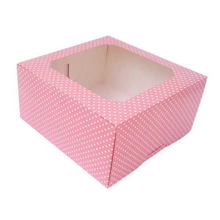 กล่องเค้ก 3 ปอนด์ PINK DOT 10 ใบ / แพค ราคา ถูกที่สุด ดีลบีเคเค แกลเลอรีภาพที่ 2