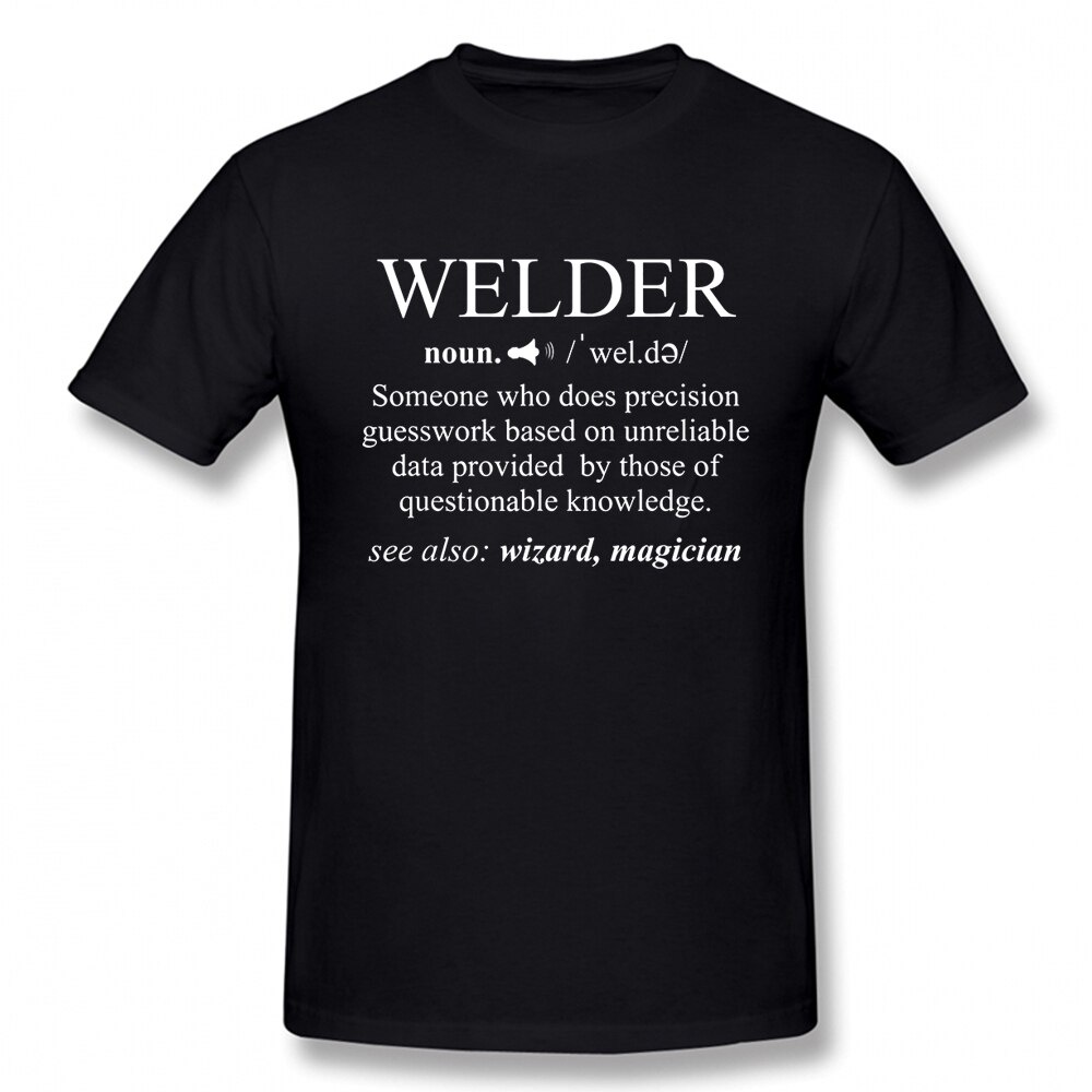เชื่อม T เสื้อเครื่องเชื่อมตลก Noun Definition Weld กราฟิกผ้าฝ้าย Streetwear แขนสั้น O-คอ Harajuku เ