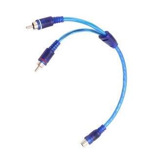 1 female rca 2 male splitter สายเคเบิ้ลอะแดปเตอร์เชื่อมต่อเสียง