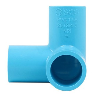 ข้องอ 3ทาง ข้อต่อสามทางตั้งฉาก PVC ตราช้าง 3/4 นิ้ว(6หุน) สีฟ้า จำนวน 1ตัว