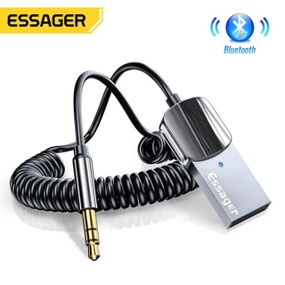 Essager อะแดปเตอร์รับสัญญาณเสียงไร้สาย Bluetooth 5.0 Aux Usb ถึง 3.5 มม. แฮนด์ฟรี Mic สําหรับตัวรับสัญญาณรถยนต์