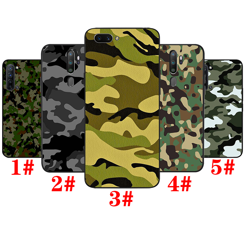 YD13 Army camo ลายพรางซิลิโคนอ่อนนุ่มเคสโทรศัพท์ OPPO A1K A12 A12E A12S A3S A5 A5S A7 A9 A32 A53 A73