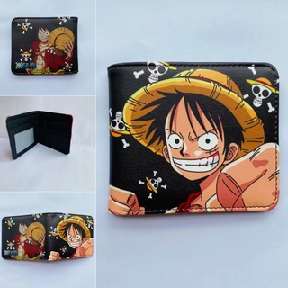 กระเป๋าสตางค์ ใบสั้น ลายการ์ตูนอนิเมะ One Piece Luffy Zoro สองมิติ สําหรับผู้ชาย และผู้หญิง