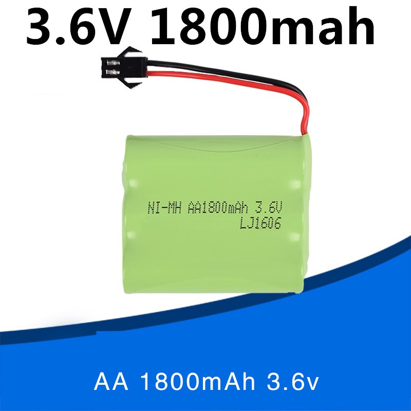 แบตเตอรี่ แบตเตอรี่รถบังคับ Ni-cd 3.6 V 1800 mAh (ปลั๊กดำ 2 สาย)
