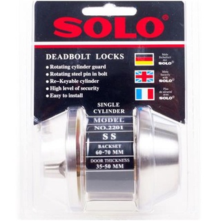 FREE HOME กุญแจลิ้นตาย 1 ด้าน SOLO 2201 สีสเตนเลส กุญแจ Deadbolt ลูกบิดประตู กลอนประตู ลูกบิดกลอนประตู