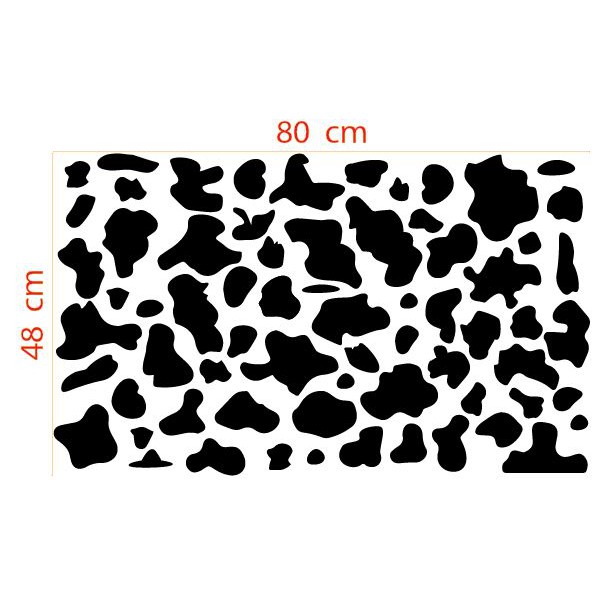 สติกเกอร์ ลายวัว ลายแต้ม บนตัว วัว 48 x 80 ซม. เนื้อ PVC กันน้ำ แต่งรถ ปรตูห้อง ตู้ แก้วน้ำ ลอกติดได้เลย (ไม่มีแผ่นใส)