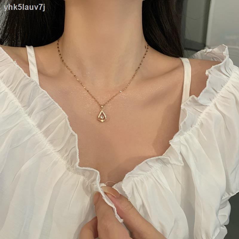 Zircon Titanium Steel Geometric Female Special Necklaces