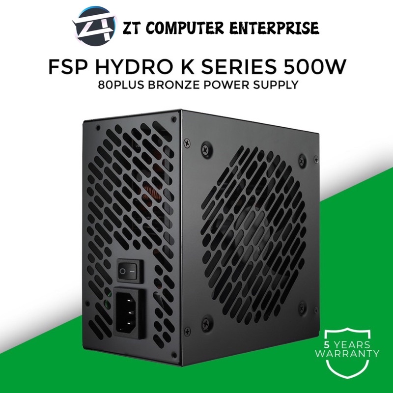 Fsp Hydro K Series 500W 80Plus พาวเวอร์ซัพพลาย สีบรอนซ์ (FSP-HD500K-N)