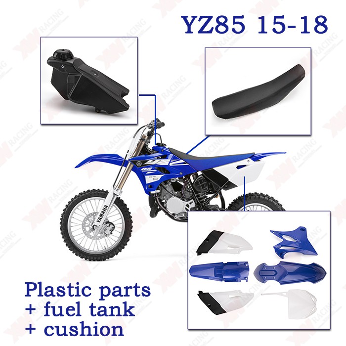XW RACING เบาะที่นั่งรถจักรยานยนต์พลาสติกสําหรับ Yamaha Yz85 Yz85 2015 2016 2017 2018 บังโคลน ป้ายทะเบียน ถังน้ำมัน บังโคลนหน้า บังโคลนหลัง